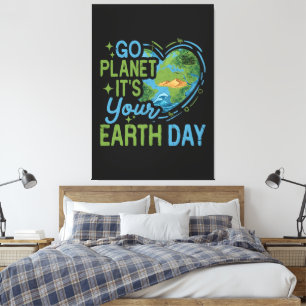 Impressão Em Tela Vá Planeta É Seu Dia da Terra