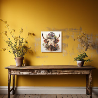 Impressão Em Tela Vaca 1 de 4