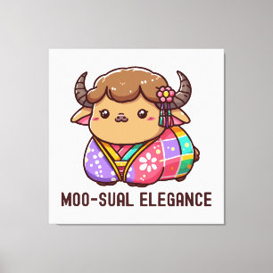 Impressão Em Tela Vaca em Elegância nas Terras Altas