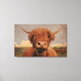 Impressão Em Tela Vaca Highland