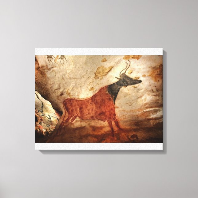 Impressão Em Tela Vaca Lascaux de Cabeça Negra (Frente)