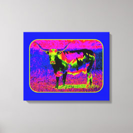 Impressão Em Tela Vaca Longhorn Psychedelic