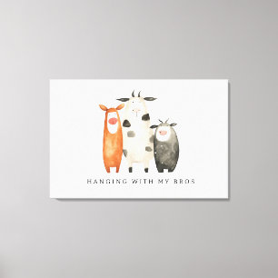Impressão Em Tela Vacas bonitas penduradas com meus irmãos