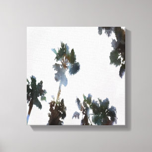 Impressão Em Tela Vaga Palmas Tropicais Cores Artísticas