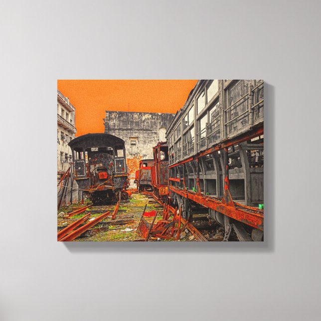 Impressão Em Tela Vagões de locomotivas e de comboios (Frente)