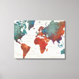Impressão Em Tela Vagueie frequentemente, vagueie sempre mapa com