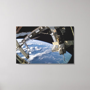 Impressão Em Tela Vaivém espacial Atlantis e uma nave espacial de