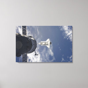 Impressão Em Tela Vaivém espacial Atlantis e uma nave espacial do