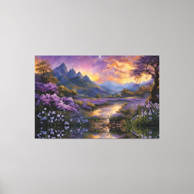 Impressão Em Tela Vale da lavanda em Dawn (Frente)