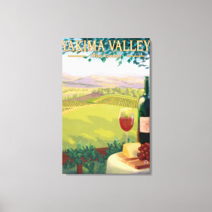 Impressão Em Tela Vale de Yakima, país de WashingtonWine