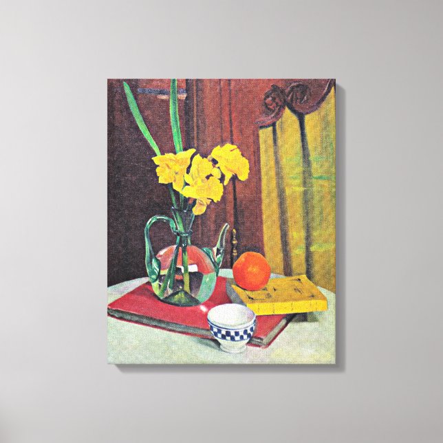 Impressão Em Tela Vallotton - Jug com Daffodils Amarelos (Frente)