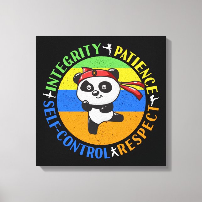 Impressão Em Tela Valores de Artes Marciais - Meninos Karate Mindset (Frente)