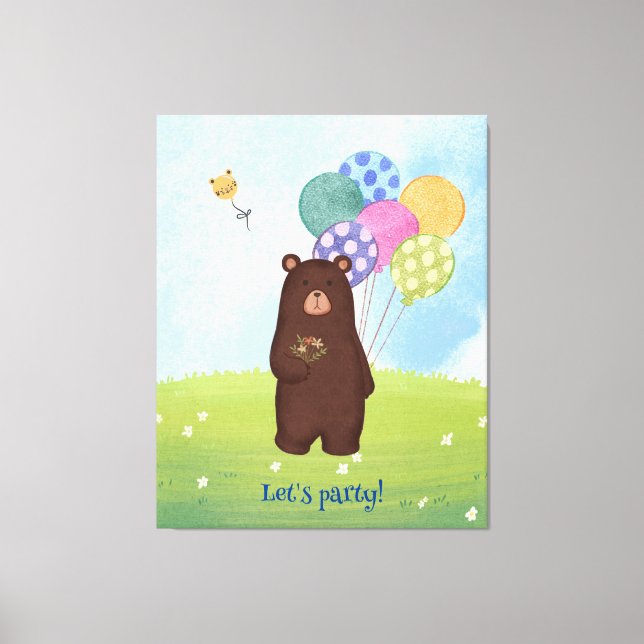 Impressão Em Tela Vamos para o Urso da Festa (Frente)