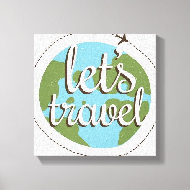 Impressão Em Tela Vamos, Viagem (Frente)