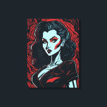 Impressão Em Tela Vamp Girl<br><div class="desc">Retrato colorido de uma vamp, sombreamento perfeito e contraste com iluminação dramática, olhos lindos e uma pose dinâmica, cores vívidas, detalhes e resolução de alta qualidade, quadrinhos retrorreflectores, estilo de pop.</div>