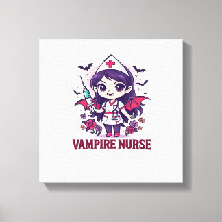 Impressão Em Tela Vampire Nurse Shirt � Funny Halloween Medical Work