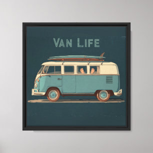 Impressão Em Tela Van de Surf Vintage – Design de Camper Retro