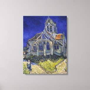 Impressão Em Tela Van Gogh A Igreja em Auvers Céu Azul Arte