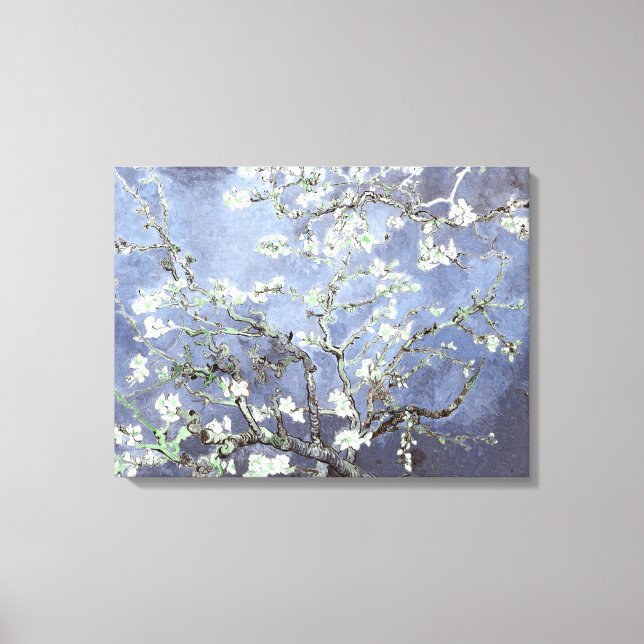 Impressão Em Tela Van Gogh Almond Blossomo Aço Azul (Frente)