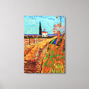Impressão Em Tela Van Gogh - Caminho através de um Campo com Salguei