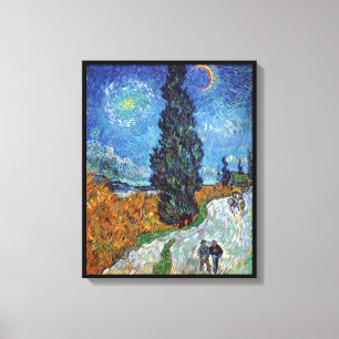 Impressão Em Tela Van Gogh - Estrada com Ciprestes Arte Fina
