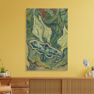 Impressão Em Tela Van Gogh Grande Mariposa Pavão Vintage Arte da Nat