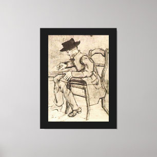 Impressão Em Tela Van Gogh - Homem Escrevendo, À Esquerda,