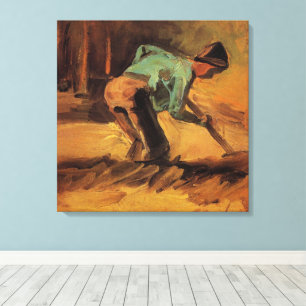 Impressão Em Tela Van Gogh; Man Stooping Stick or Spade, Vintage Art