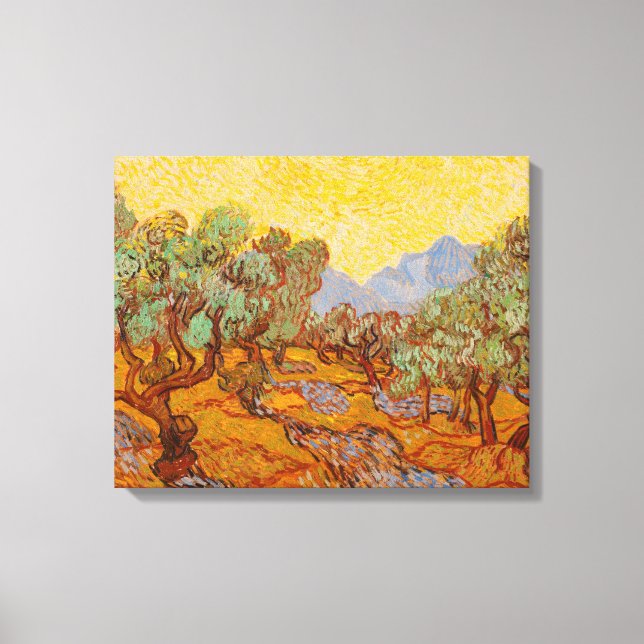 Impressão Em Tela Van Gogh Olive Trees Yellow Sun Sky (Frente)