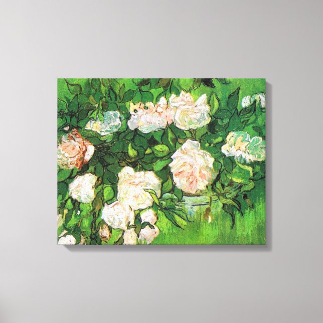 Impressão Em Tela Van Gogh - Rosas Rosa (Frente)