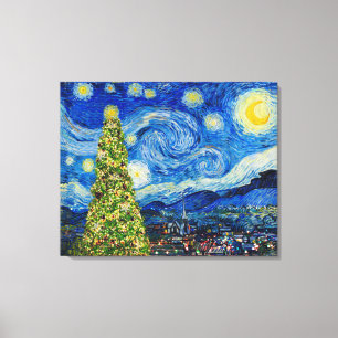 Impressão Em Tela Van Gogh Starry Night - Árvore de Natal