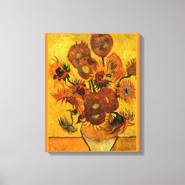 Impressão Em Tela Van Gogh - Vase com 15 Girassóis (Frente)