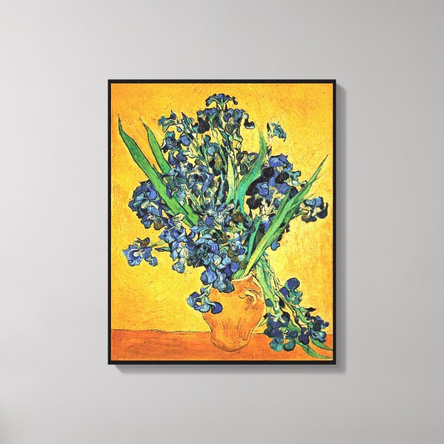 Impressão Em Tela Van Gogh - Vase com fundo amarelo irlandês (Frente)