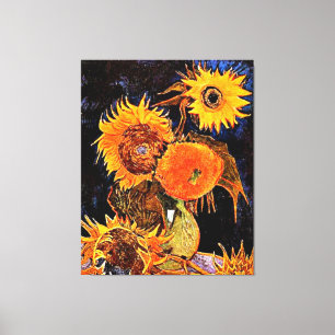 Impressão Em Tela Van Gogh - Vaso com Seis Girassóis