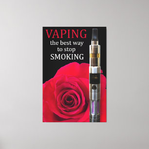 Impressão Em Tela Vaping e flor cor-de-rosa