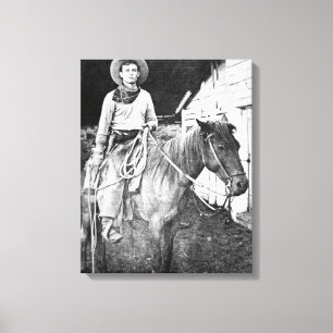 Impressão Em Tela Vaqueiro americano em Kansas, c.1880 (foto de b/w)