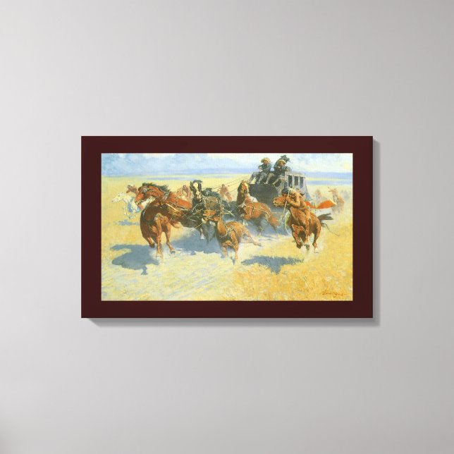Impressão Em Tela Vaqueiro Antigo, Derrubando o Líder da Manada Notu (Frente)