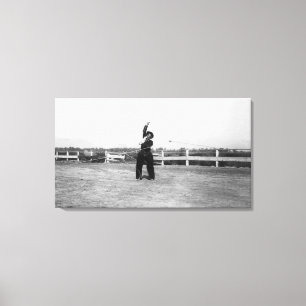 Impressão Em Tela Vaqueiro que pratica suas habilidades do laço