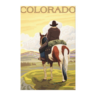 Impressão Em Tela Vaqueiro (vista da parte traseira) Colorado