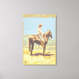 Impressão Em Tela Vaqueiro (vista lateral) South Dakota