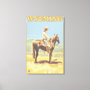 Impressão Em Tela Vaqueiro (vista lateral) Wyoming