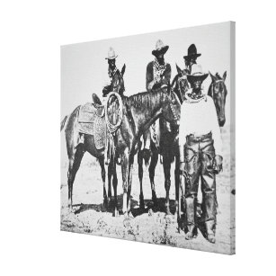 Impressão Em Tela Vaqueiros pretos em Bonham, Texas, c.1890 (foto de