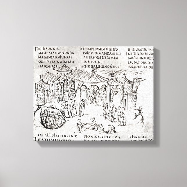 Impressão Em Tela Várias cenas ilustrando um salmo (Frente)