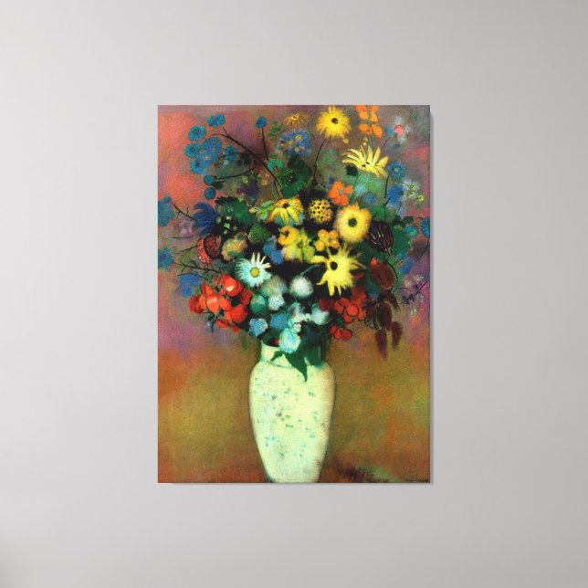 Impressão Em Tela Vase de Odilon Redon com Flores (1914) (Frente)