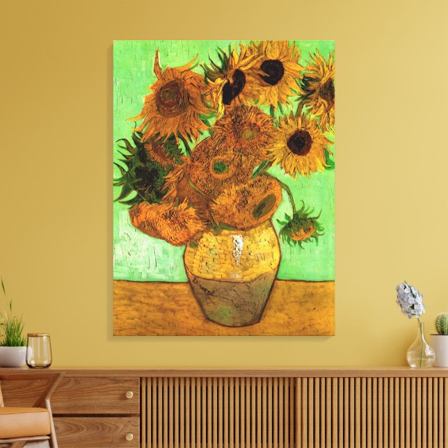 Impressão Em Tela Vaso com Doze Girassóis por Vincent van Gogh (Insitu(Sala de estar))