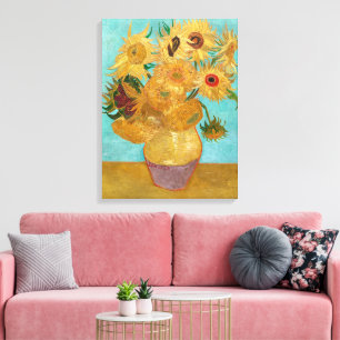 Impressão Em Tela Vaso com Doze Girassóis Van Gogh