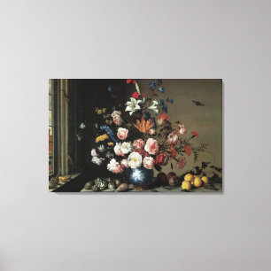 Impressão Em Tela Vaso de Flores junto à Janela, Balthasar van der A