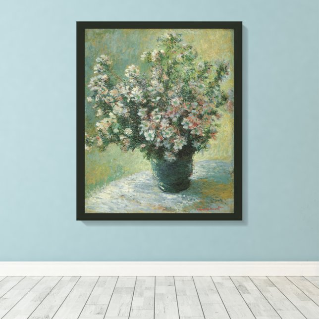 Impressão Em Tela Vaso de Flores por Claude Monet (Insitu(piso de madeira))