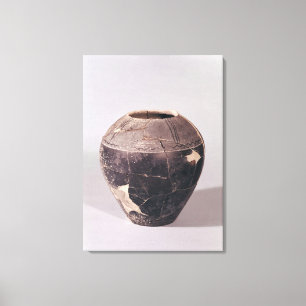 Impressão Em Tela Vaso do engobo decorado com linhas undulating