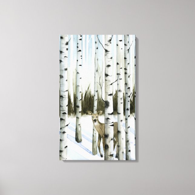 Impressão Em Tela Veado em neve (Frente)